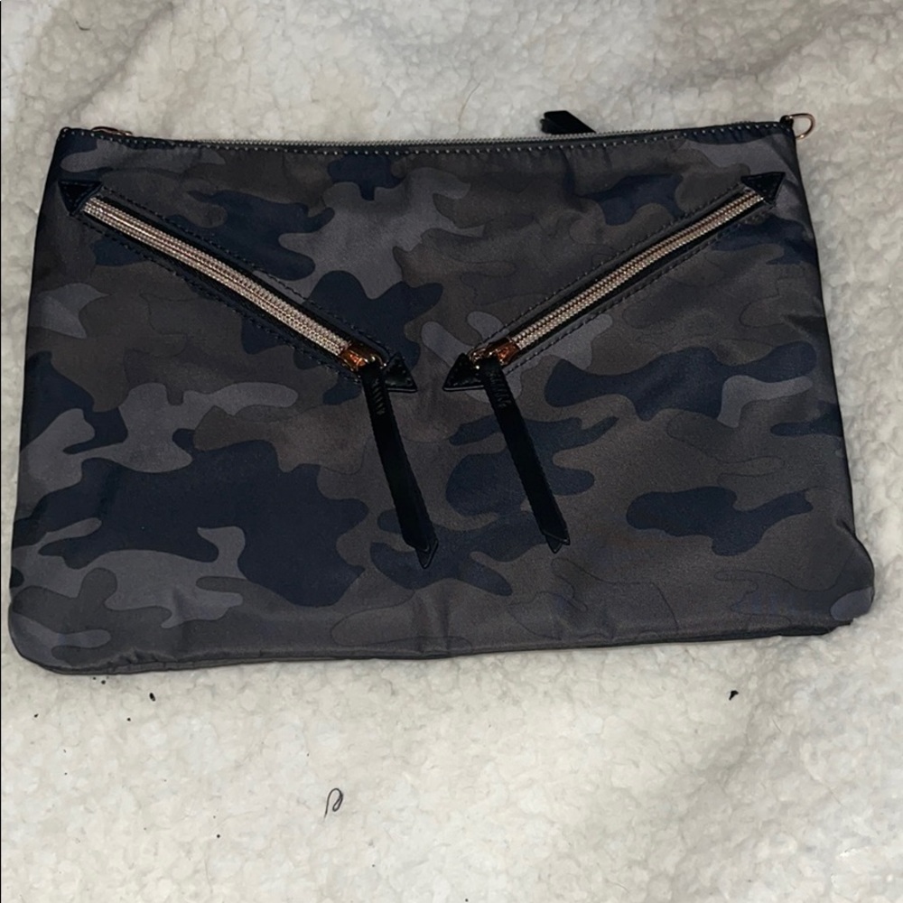Stella and Dot grey camo cross body/clutch